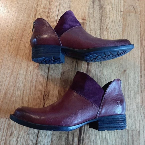 EUC Burgundy Born ankle boots 8.5M - Picture 4 of 5